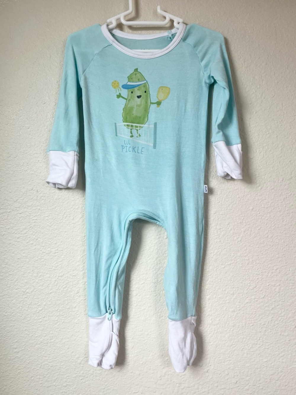 Little Sleepies Bamboo Zippy 0-3M Lil Pickle Print Footie Soft Stretch Cute